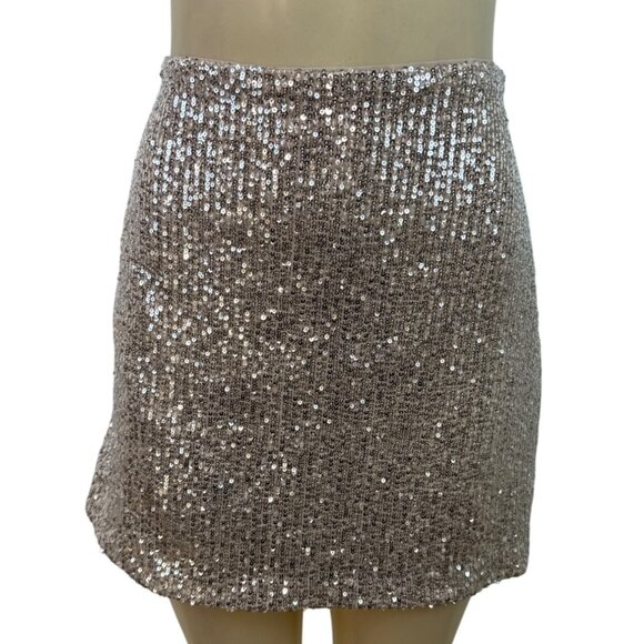 Banana Republic Women's Sequin Blazer & Mini Skirt Set Silver Sparkling Sz 8/10 - Picture 4 of 15